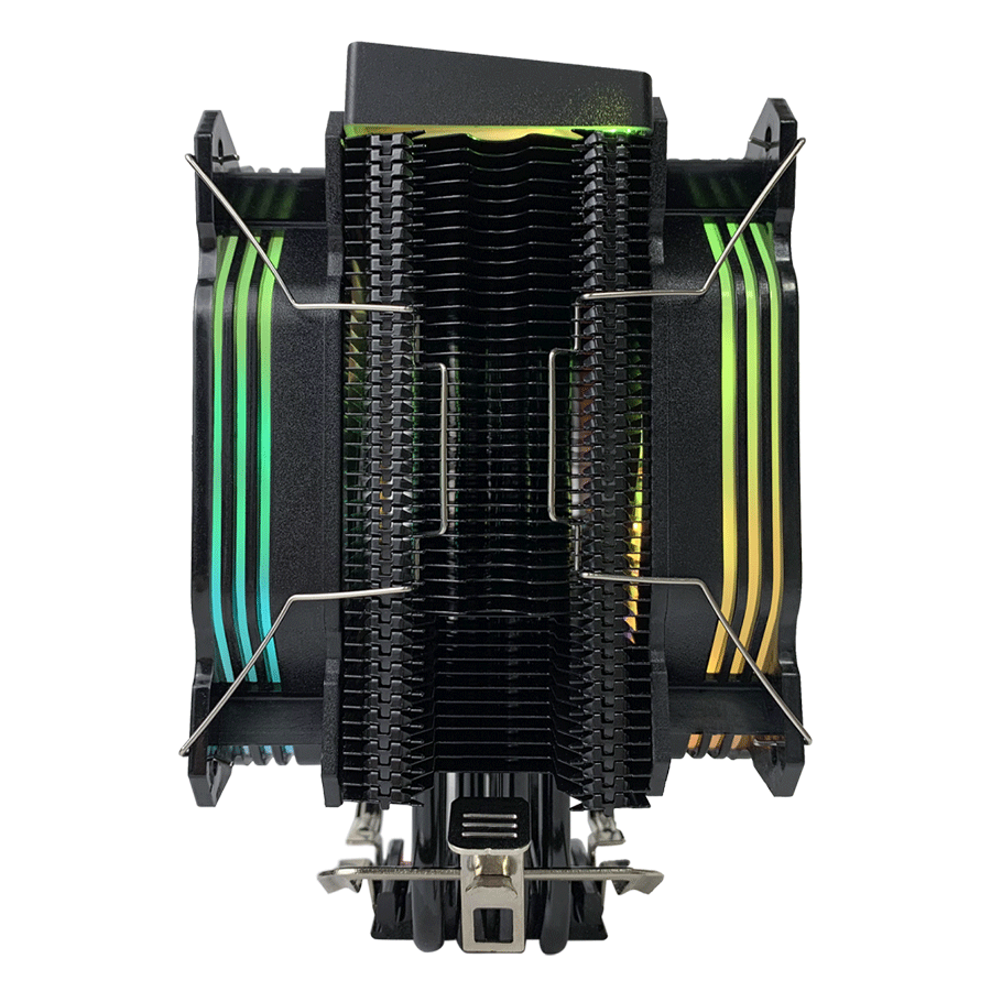 CPU hladnjak RAMPAGE OCTAGON C60 Black 57CFM 1800RPM 2x12cm ARGB AM5/LGA1700 Compatible Air Cooled CPU Fan, 38975 - slika 3